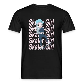 Skater Girl Skateboard Stunt Skateboarder - Men's T-Shirt - black - Front - AI Model Male 178 light (178cm)