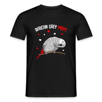 Grey Parrot Mama Bird Lieberhaber - Men's T-Shirt - black - Front - AI Model Male 178 light (178cm)