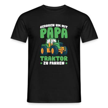 Geboren um mit Papa Traktor zu fahren - Männer T-Shirt - Schwarz - Vorne - AI Model Male 178 light (178cm)