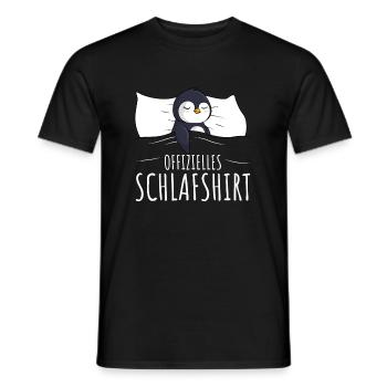 Offizielles Schlafshirt Pinguin Schlafen - Männer T-Shirt - Schwarz - Vorne - AI Model Male 178 light (178cm)