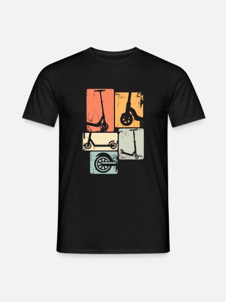 Scooter Roller Stunt Retro Tretroller - Männer T-Shirt - Schwarz