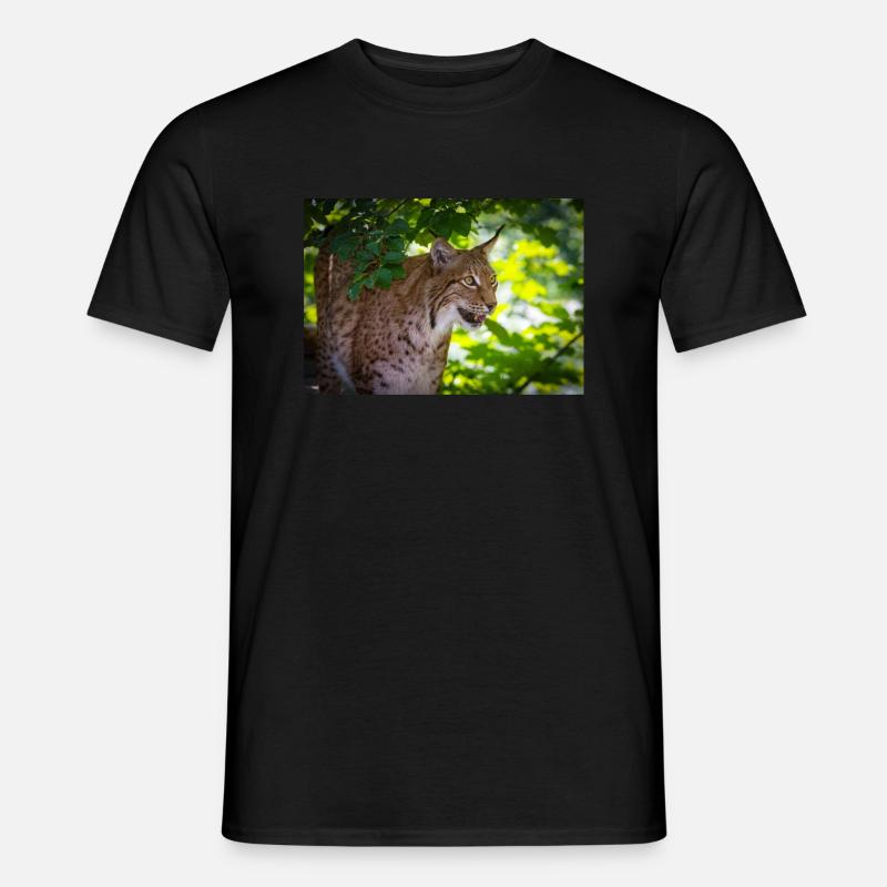 Luchs - Männer T-Shirt - Schwarz
