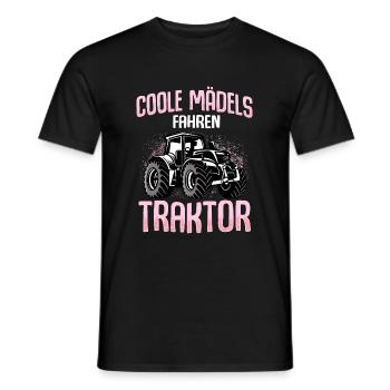 Coole Mädels fahren Traktor Trecker - Männer T-Shirt - Schwarz - Vorne - AI Model Male 178 light (178cm)