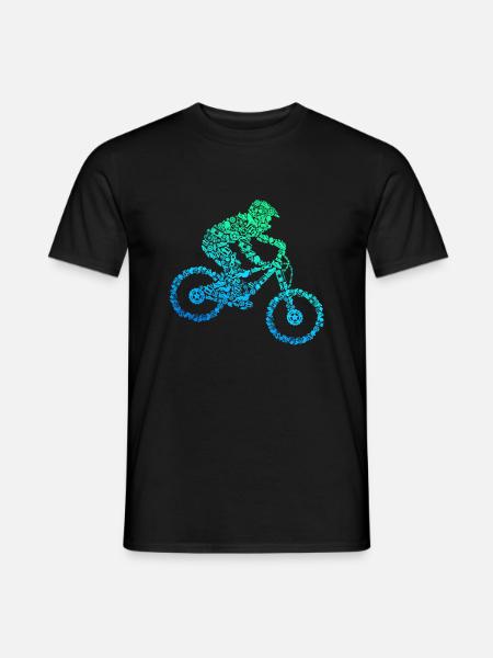 Downhill Mountainbike Biker MTB Jungen - Männer T-Shirt - Schwarz