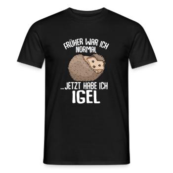 Igel - Früher war ich normal jetzt Igel - Männer T-Shirt - Schwarz - Vorne - AI Model Male 178 light (178cm)