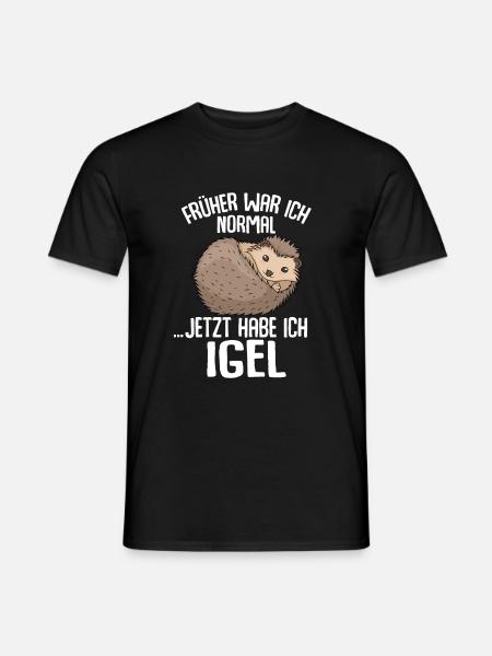 Igel - Früher war ich normal jetzt Igel - Männer T-Shirt - Schwarz