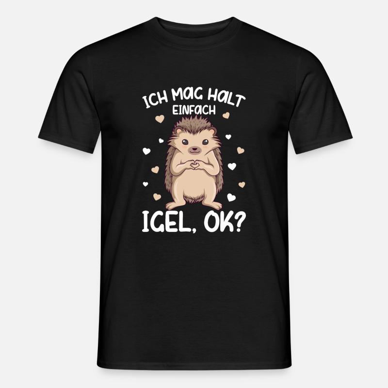 Igel - Ich mag halt Igel Kinder Mädchen - Männer T-Shirt - Schwarz