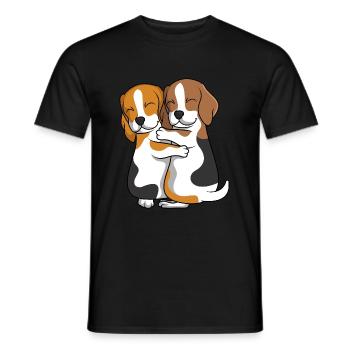 Beagle Lovers Dogs Mistress Children - Men's T-Shirt - black - Front - AI Model Male 178 light (178cm)