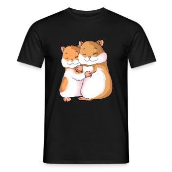 Hamster amant dames filles - T-shirt homme - noir - Devant - AI Model Male 178 light (178cm)