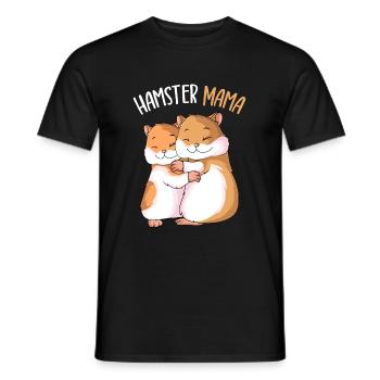 Hamster maman fille dames - T-shirt homme - noir - Devant - AI Model Male 178 light (178cm)