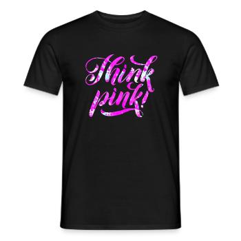 Cancer du sein - T-shirt homme - noir - Devant - AI Model Male 178 light (178cm)