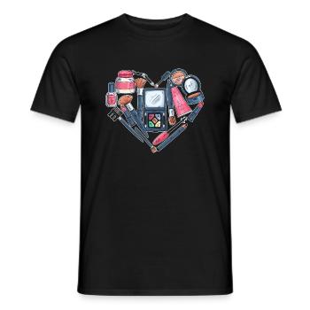 Make-up Schönheit Schminke Lippenstift Kosmetik - Männer T-Shirt - Schwarz - Vorne - AI Model Male 178 light (178cm)