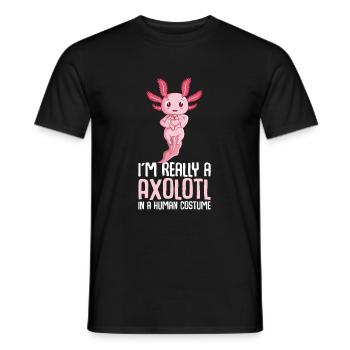 Axolotl Kostüm Mädchen Kinder - Männer T-Shirt - Schwarz - Vorne - AI Model Male 178 light (178cm)