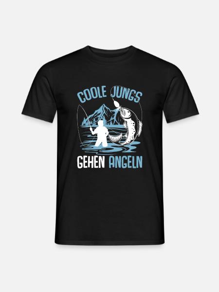 Coole Jungs gehen Angeln Angler Fischer - Männer T-Shirt - Schwarz