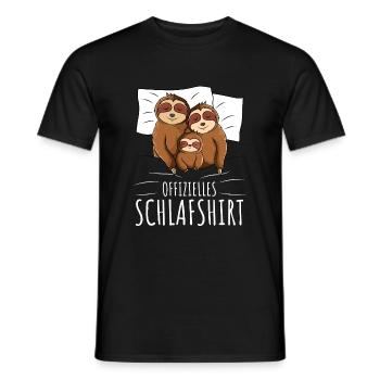 Offizielles Schlafshirt Faultier Familie - Männer T-Shirt - Schwarz - Vorne - AI Model Male 178 light (178cm)