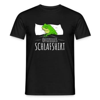 Offizielles Schlafshirt Frosch Frösche Damen - Männer T-Shirt - Schwarz - Vorne - AI Model Male 178 light (178cm)