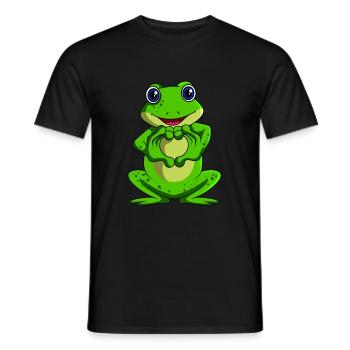 Frosch Liebhaber Frösche Damen Kinder - Männer T-Shirt - Schwarz - Vorne - AI Model Male 178 light (178cm)