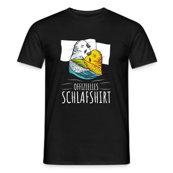 Offizielles Schlafshirt Wellensittich Liebhaber - Männer T-Shirt - Schwarz - Vorne - AI Model Male 178 light (178cm)