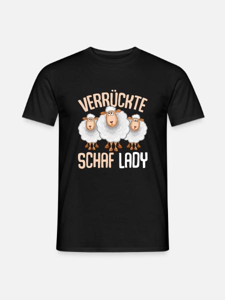 Verrückte Schaf Lady Schafe - Männer T-Shirt - Schwarz