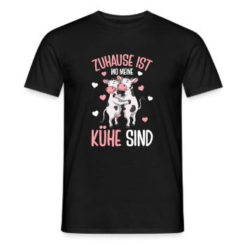 Zuhause ist wo meine Kühe sind Kuh - Männer T-Shirt - Schwarz - Vorne - AI Model Male 178 light (178cm)