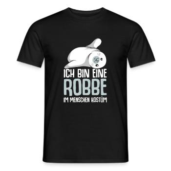 Robbe Seehund Seelöwe Robben Mädchen - Männer T-Shirt - Schwarz - Vorne - AI Model Male 178 light (178cm)