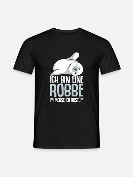 Robbe Seehund Seelöwe Robben Mädchen - Männer T-Shirt - Schwarz