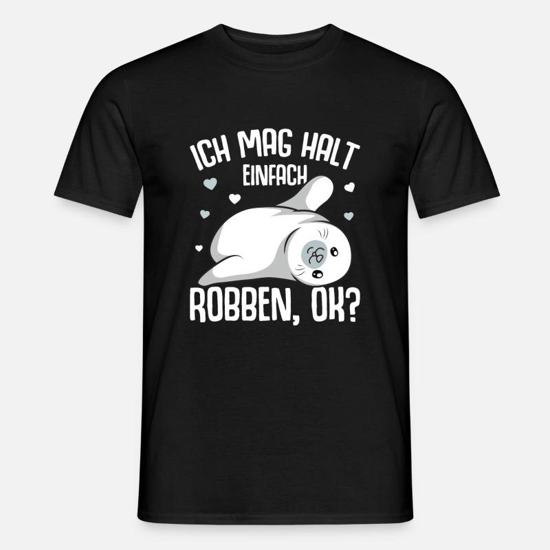 Robbe Ich mag halt Robben Seehund Seelöwe - Männer T-Shirt - Schwarz
