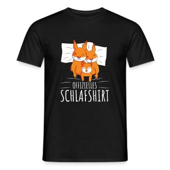 Offizielles Schlafshirt Eichhörnchen Familie - Männer T-Shirt - Schwarz - Vorne - AI Model Male 178 light (178cm)