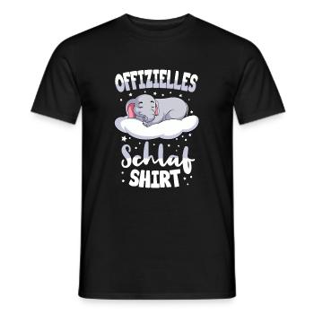 Offizielles Schlafshirt Elefant Schlafanzug - Männer T-Shirt - Schwarz - Vorne - AI Model Male 178 light (178cm)