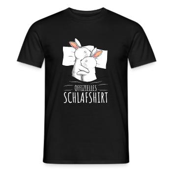 Offizielles Schlafshirt Hase Kaninchen - Männer T-Shirt - Schwarz - Vorne - AI Model Male 178 light (178cm)