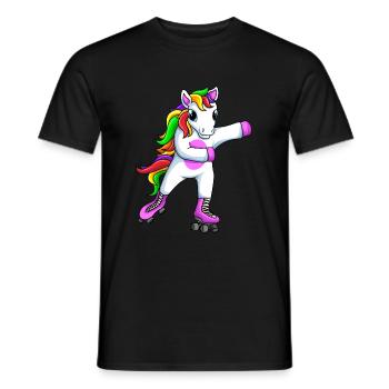 Roller Skates Roller Girl Roller Skate Licorne - T-shirt homme - noir - Devant - AI Model Male 178 light (178cm)
