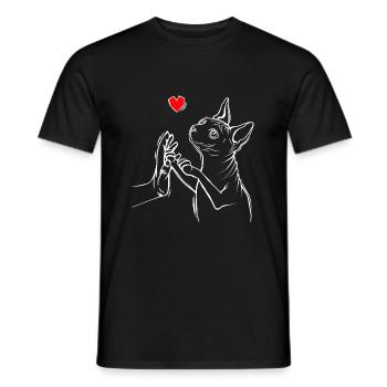 Sphynx Chat Amour Sphinx Chat Nu - T-shirt homme - noir - Devant - AI Model Male 178 light (178cm)
