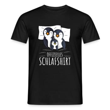 Offizielles Schlafshirt Pinguin Familie - Männer T-Shirt - Schwarz - Vorne - AI Model Male 178 light (178cm)