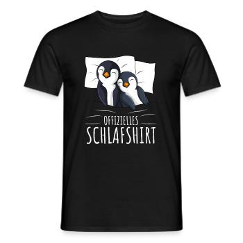 Offizielles Schlafshirt Pinguin Schlafanzug - Männer T-Shirt - Schwarz - Vorne - AI Model Male 178 light (178cm)