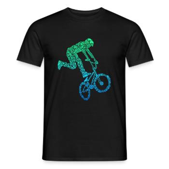 BMX Stunt Dirt Bike Freestyle Rider - Men's T-Shirt - black - Front - AI Model Male 178 light (178cm)