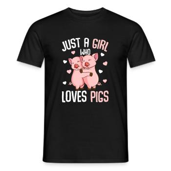 Pigs Kids Girls Gift - Men's T-Shirt - black - Front - AI Model Male 178 light (178cm)