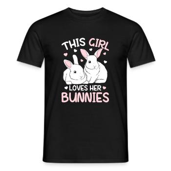 Rabbit Girl Rabbit Gift - Men's T-Shirt - black - Front - AI Model Male 178 light (178cm)