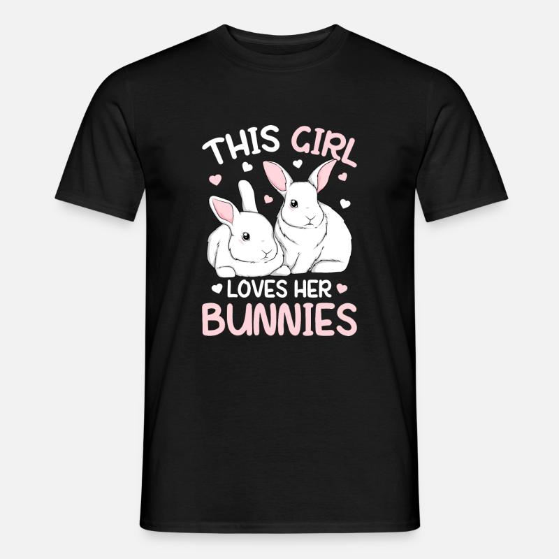 Hasen Mädchen Kaninchen Geschenk - Männer T-Shirt - Schwarz