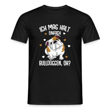 J’aime juste les chiens bouledogues anglais - T-shirt homme - noir - Devant - AI Model Male 178 light (178cm)