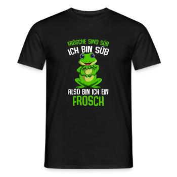Frösche sind süß Mädchen Kinder Frosch - Männer T-Shirt - Schwarz - Vorne - AI Model Male 178 light (178cm)