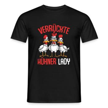 Verrückte Hühner Lady Landwirtin Huhn - Männer T-Shirt - Schwarz - Vorne - AI Model Male 178 light (178cm)