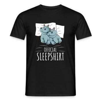 Hippo Sleeping Shirt Hippo - T-shirt homme - noir - Devant - AI Model Male 178 light (178cm)