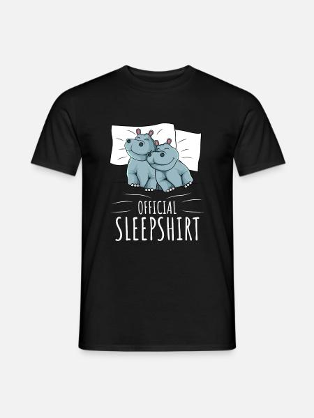 Hippo Sleeping Shirt Hippo - T-shirt homme - noir