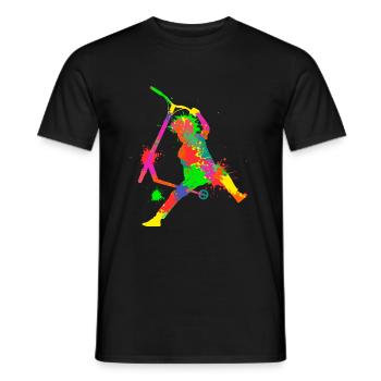Stunt Scooter Tretroller E-Roller Kinder - Männer T-Shirt - Schwarz - Vorne - AI Model Male 178 light (178cm)