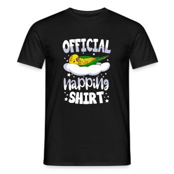 Budgerigar Sleeping Shirt Bird Gift - Men's T-Shirt - black - Front - AI Model Male 178 light (178cm)