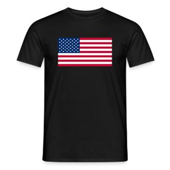 Drapeau États-Unis - T-shirt homme - noir - Devant - AI Model Male 178 light (178cm)