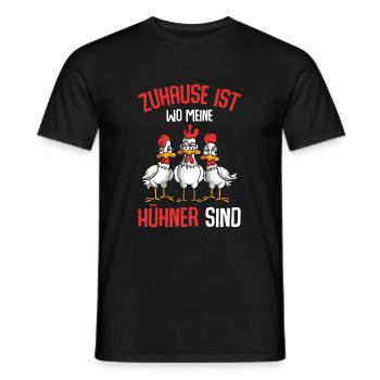 Zuhause ist wo meine Hühner sind Huhn - Männer T-Shirt - Schwarz - Vorne - AI Model Male 178 light (178cm)