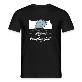 Hippo Sleeping Shirt Hippo Cadeau - T-shirt homme - noir - Devant - AI Model Male 178 light (178cm)