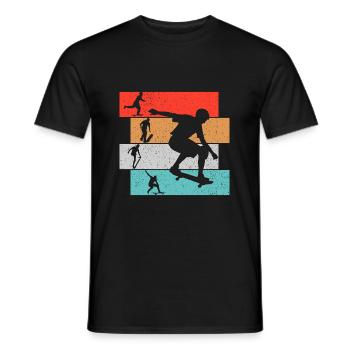 Skater Skateboard Skateboarder - Men's T-Shirt - black - Front - AI Model Male 178 light (178cm)