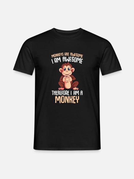Affe Liebhaber Affen Geschenk - Männer T-Shirt - Schwarz